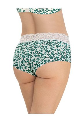 Panty Hipster En Tela Ultraliviana Con Franja De Encaje 012960 Multicolor