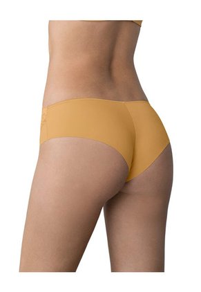 Panty Cachetero En Tela Ultraliviana Con Encaje 012967 Dorado