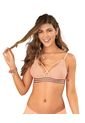Bralette Triangular En Encaje Con Base Deportiva Y Tiras Cruzadas 011952 Naranja de Leonisa