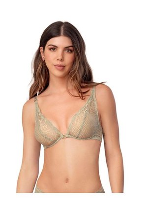 Bralette En Encaje Con Transparencias Y Arco 091017 Verde