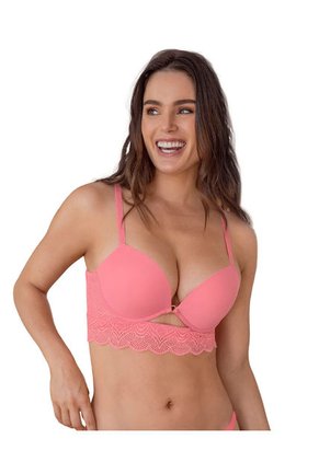 Brasier Doble Realce Con Escote Profundo En Espalda Sexy Back 091040 Rosa