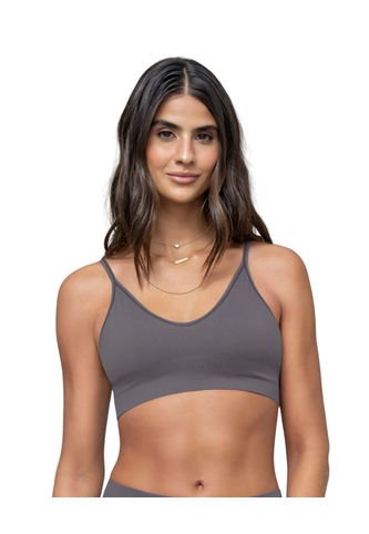 Top En Tecnología Seamless Con Textura Acanalada Natural Comfort 091088 Gris Leonisa