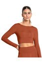 Crop Top Deportivo Manga Larga Con Protección UV 19AA00 Rojo de Leonisa