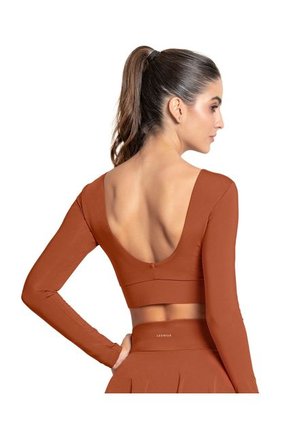 Crop Top Deportivo Manga Larga Con Protección UV 19AA00 Rojo