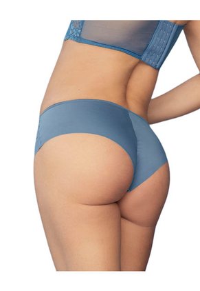 Sexy Panty Cachetero En Tela Ultraliviana Con Encaje Comodidad Total Leonisa Azul