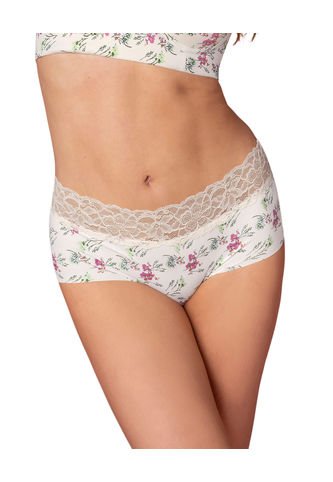 Panty Hipster En Tela Ultraliviana Con Franja De Encaje Leonisa Multicolor Leonisa