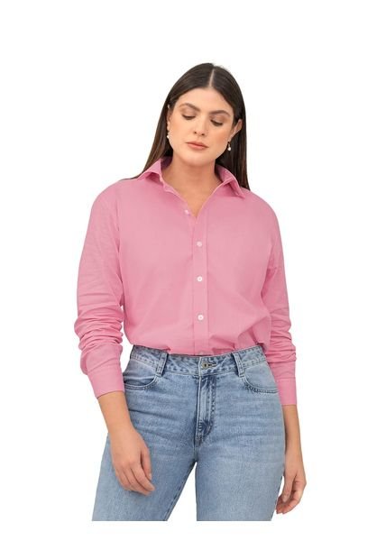 Blusa Manga Larga Oversize Con Perilla Funcional F6582 Rosado