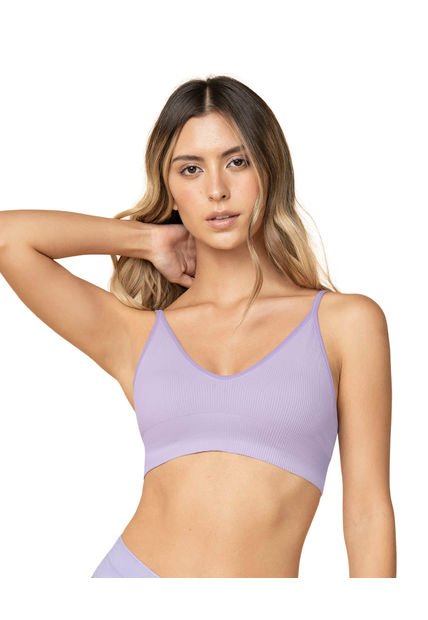 Top En Tecnología Seamless Con Textura Acanalada Natural Comfort 091088 Lila