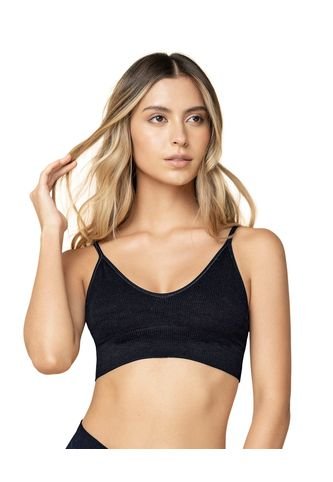 Top En Tecnología Seamless Con Textura Acanalada Natural Comfort 091088 Negro Leonisa