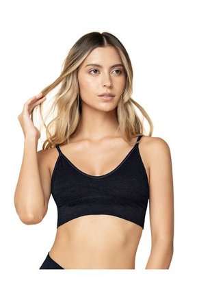 Top En Tecnología Seamless Con Textura Acanalada Natural Comfort 091088 Negro