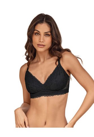 Bralette Con Costuras Internas Que Simulan Arcos 091090 Negro Leonisa