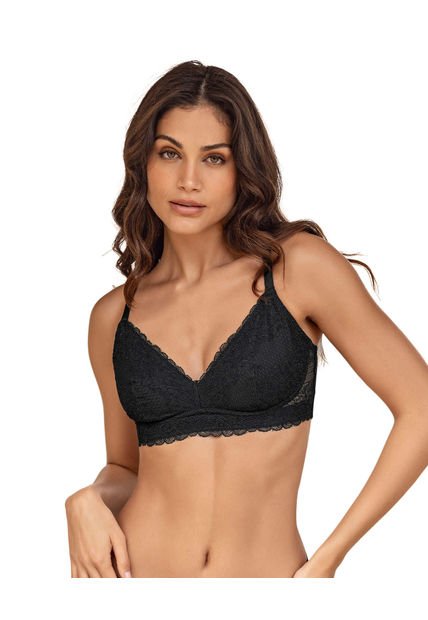 Bralette Con Costuras Internas Que Simulan Arcos 091090 Negro