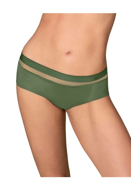 Panty Cachetero Con Franja Transparente Decorativa Leonisa Verde