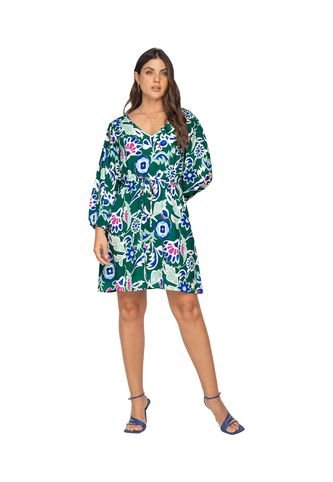 Vestido Corto Con Escalerilla En El Pecho F6923 Multicolor Leonisa