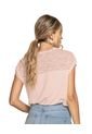 Camiseta Manga Corta Con Cuello Redondo Y Encaje En Parte Superior F6902 Palo Rosa de Leonisa
