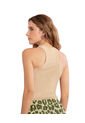 Camiseta Básica Crop Top Con Cuello Redondo J2601S Beige de Leonisa