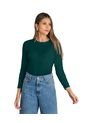 Camiseta Manga Larga Silueta Crop J2642S Verde de Leonisa
