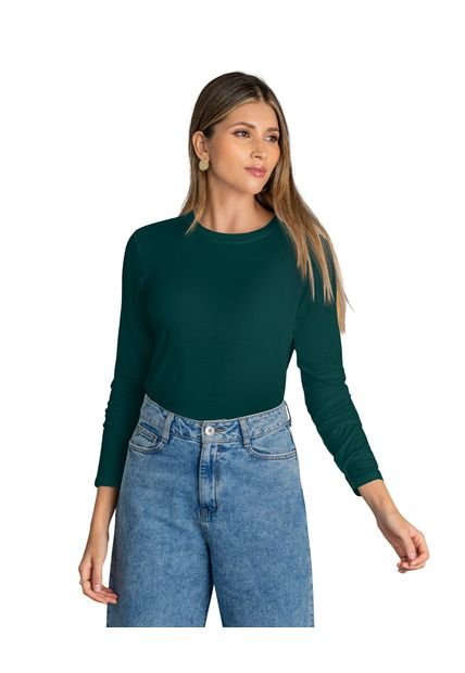 Camiseta Manga Larga Silueta Crop J2642S Verde