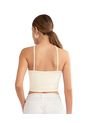 Camiseta Crop Top Tipo Halter J2821 Crudo de Leonisa