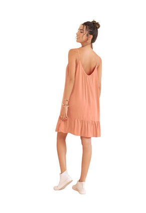 Vestido Corto Tiritas Con Escote En U J2852 Coral