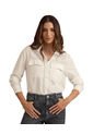 Camisa Manga Larga Con Perilla Y Bolsillos Funcionales F6557 Crudo de Leonisa