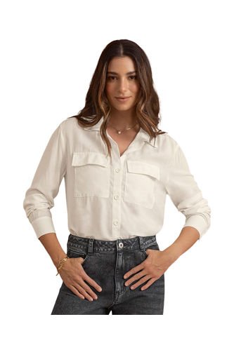 Camisa Manga Larga Con Perilla Y Bolsillos Funcionales F6557 Crudo Leonisa