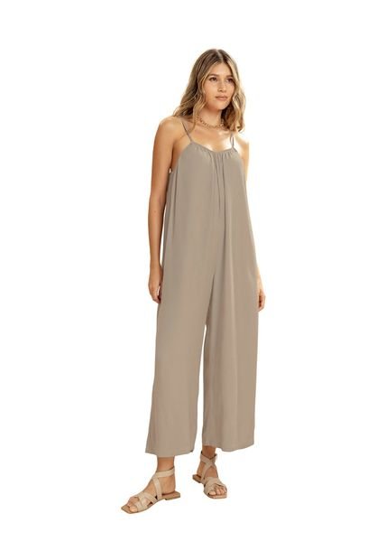 Enterizo De Pantalón Y Mangas De Tiras F6966 Beige
