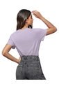 Camiseta En Algodón Manga Corta Con Estampado Localizado J1722S Lila de Leonisa