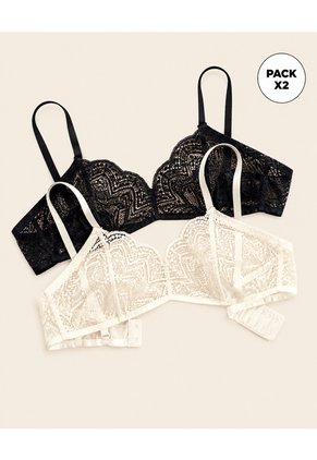 Leonisa Pack X2 Bralettes Desestructurados Y Ligeros 91181X2 Multicolor