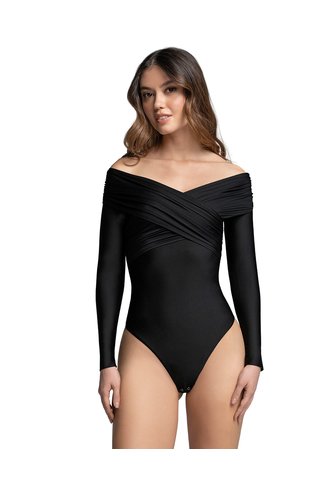 Leonisa Body De Escote Cruzado Tipo Bandeja S67461 Negro Leonisa