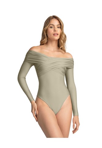 Leonisa Body De Escote Cruzado Tipo Bandeja S67461 Gris Leonisa