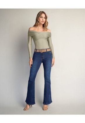 Leonisa Body De Escote Cruzado Tipo Bandeja S67461 Gris