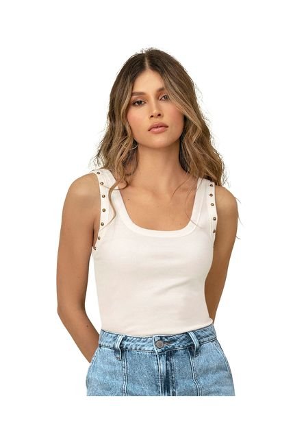 Camiseta Manga Sisa Con Cuello Y Espalda En U F7149 Crudo