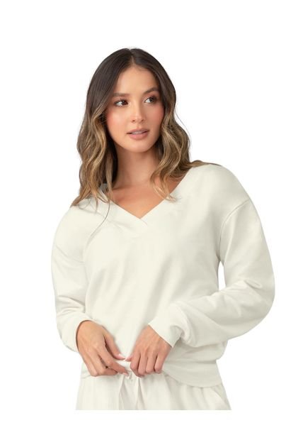 Buzo Manga Larga De Hombro Rodado FP879 Blanco