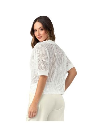 Camiseta Manga Corta De Cuello Redondo Y Corte En V FP878 Crudo