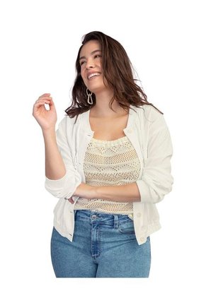 Chaqueta Manga Larga Estilo Tipo Bomber F7093 Crudo