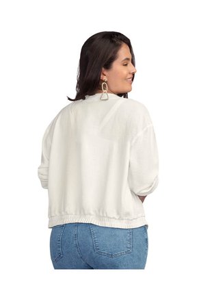 Chaqueta Manga Larga Estilo Tipo Bomber F7093 Crudo