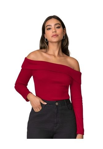 Camiseta Strapless Manga Larga J2986 Rojo Leonisa