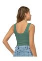 Camiseta Manga Sisa Con Cuello Y Espalda En U F7149 Verde de Leonisa