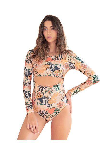 Leonisa Vestido De Baño Manga Larga Tecnología BIO-PET 19A085N Multicolor