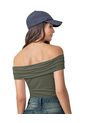 Crop Top Strapless Cuello Bandeja J3007 Verde de Leonisa