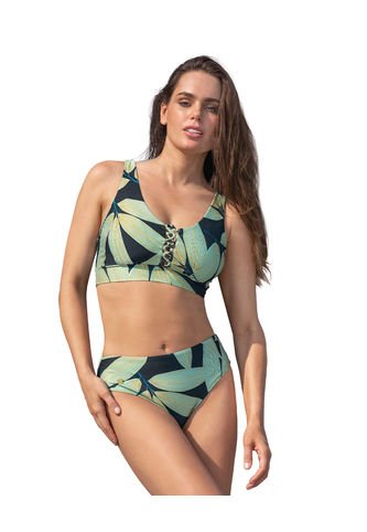 Leonisa Bikini Con Top Acordonable Y Buen Cubrimiento En Sisa Y Panty De Tiro Medio 201558 Multicolor Leonisa