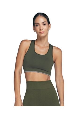 Leonisa Top Sin Costuras Doble Faz Con Soporte Medio De Busto 195337P Verde Leonisa