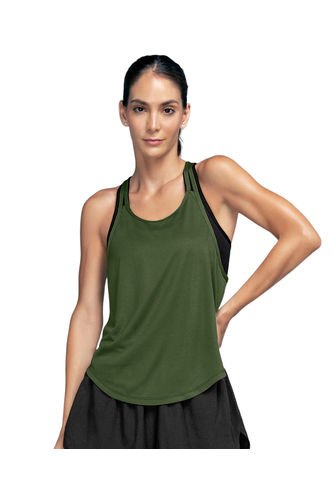 Camiseta Deportiva  De Silueta Amplia Manga Sisa 19AA09 Verde Leonisa