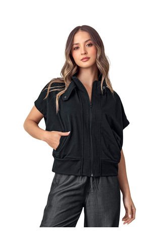 Chaleco Manga Rodada J3010 Negro Leonisa