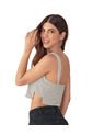 Crop Top De Tiras Con Laterales Asimétricos J3018 Plateado de Leonisa
