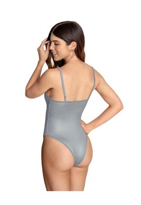 Body De Tiritas Con Acabado Brillante J3029 Gris
