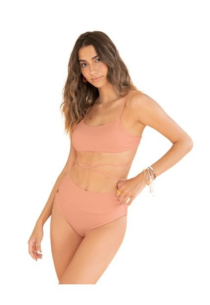 Leonisa Bikini Con Top Tiras Anudables Tipo Wrap 201581 Naranja