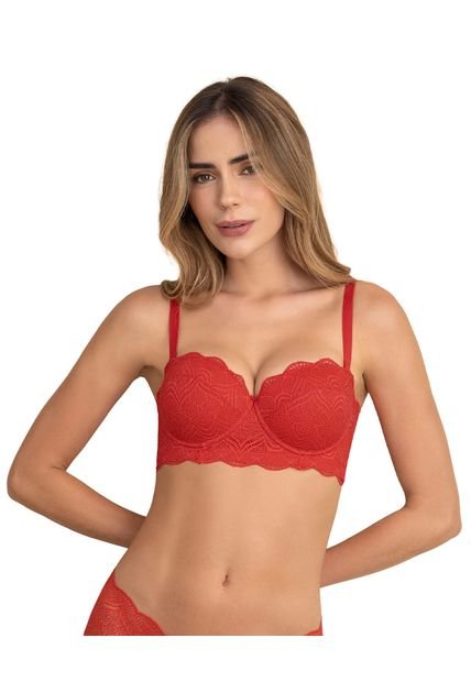 Brasier Balconet De Realce Alto Con Máximo Cubrimiento De Espalda Special Fit 011877 Rojo