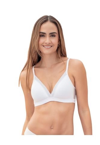 Brasier Sin Arco Pura Comodidad Con Detalles En Tul 091083 Blanco Leonisa